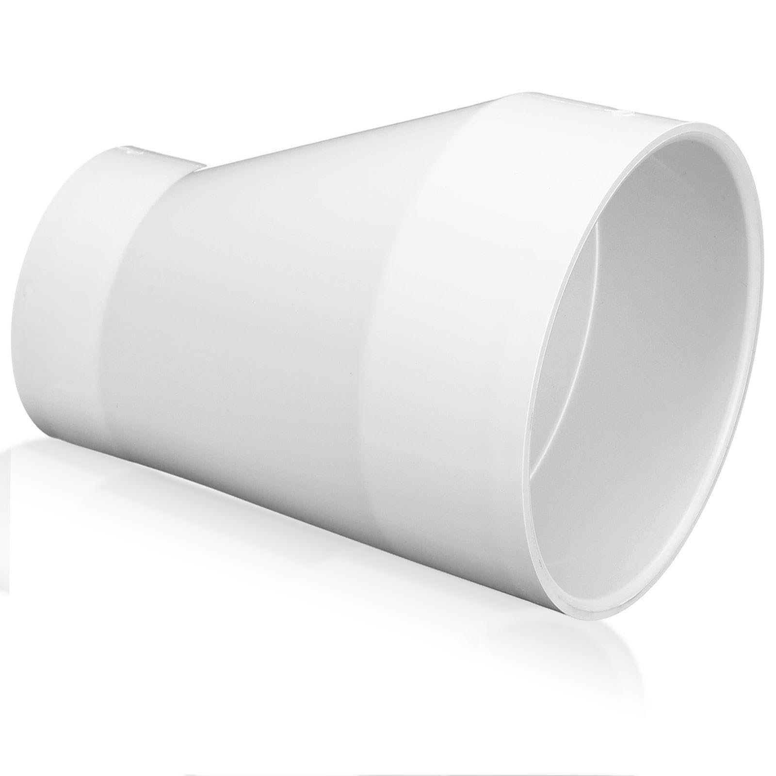 Photo 1 of Pushglossy 6" X 4" PVC Pipe Fitting Schedule 40 Compatible with 429-E Series Eccentric Reducer Coupling Suitable for High-flow Capacity, Plumbing, Irrigation, Pool, Spa, White