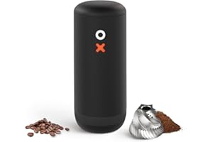 Nuttii Burr Coffee Grinder – Electric, Portable, Small, Quiet Adjustable Conical Burr Coffee Bean Mill, 20 Grind Settings for Espresso, Pour-Over, French Press Moka, for Home Travel Use (Matte Black)