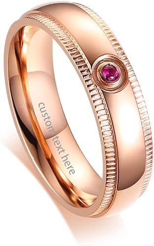 Amazon Jewelrywe ステンレス 指輪 リング レディース 無料刻印 かわいい 人気 おしゃれ ファッション アクセサリー 記念日 バレンタインデー クリスマス 新年 プレゼントローズゴールド リング 通販