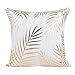 Clearance! Wearefin Gold Foil Printing Pillow Case Sofa Waist Throw Cushion Cover Home Decor (White D)