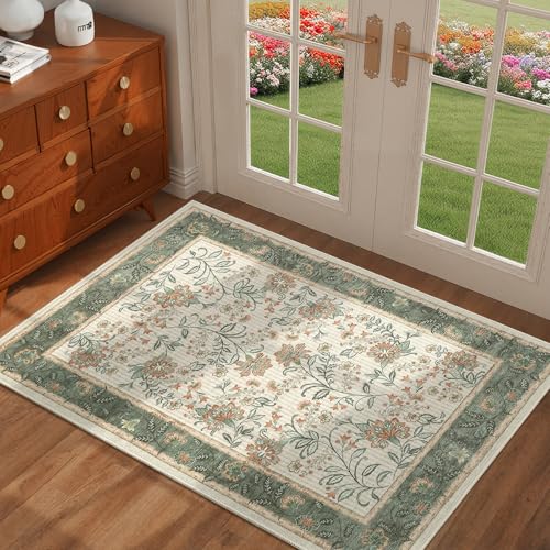 GarveeHome Small Sage Green Entryway Rug