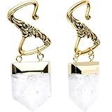 Body Candy Handcrafted Quartz Crystal Rustic Brass Plated Hook Ear Weights