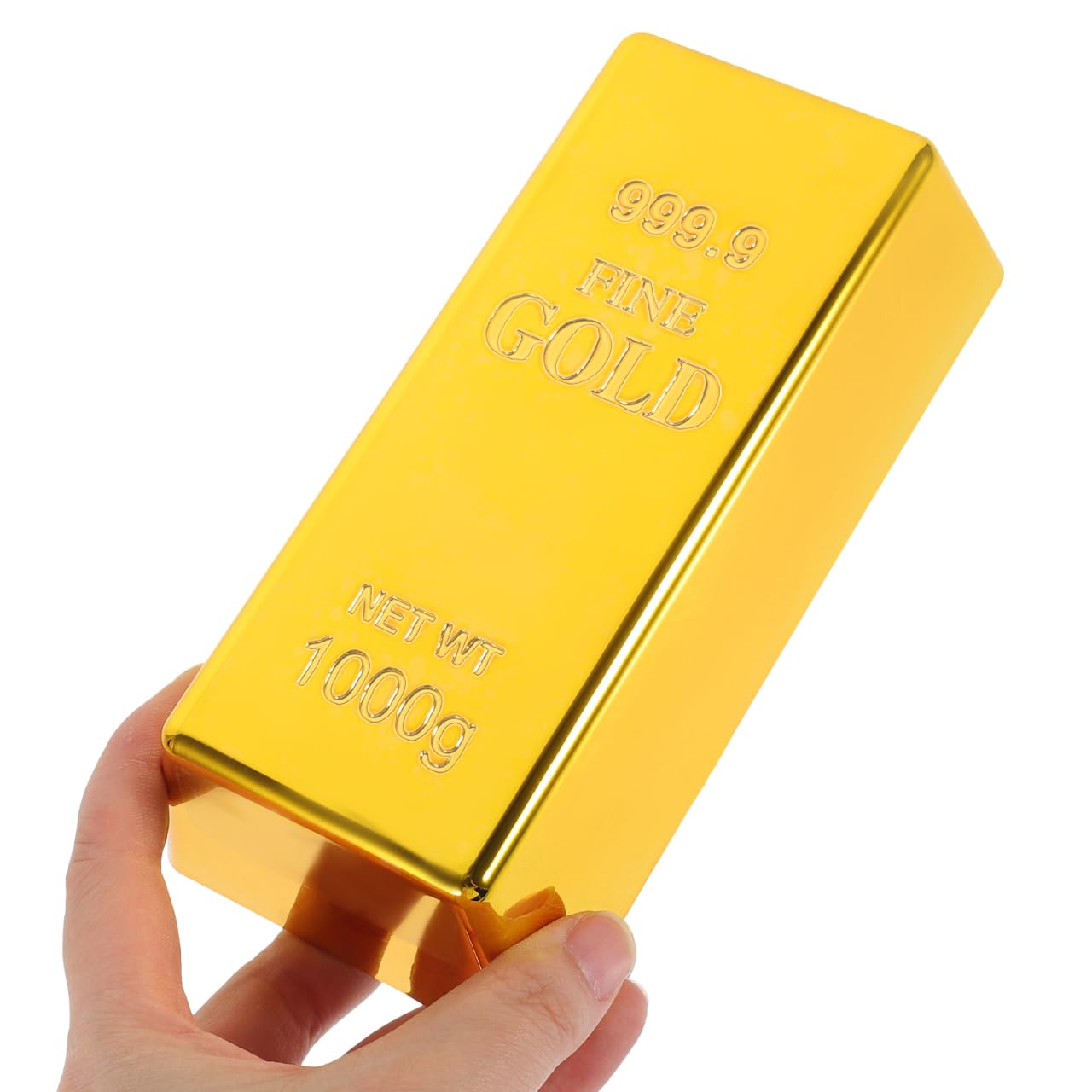 Toddmomy 1Pcs Replica Fake Golden Brick Bullion Plastic Golden Bar Decorative Prop Movie Stage Pirate Party Supplies Novelty Gifts