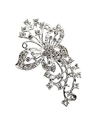 Conjunto de 25 broches prendedores de cristal para bodas plateado brillante Zaki