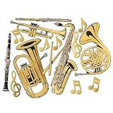 Gold Foil Musical Instrument Cutouts (15/Pkg)