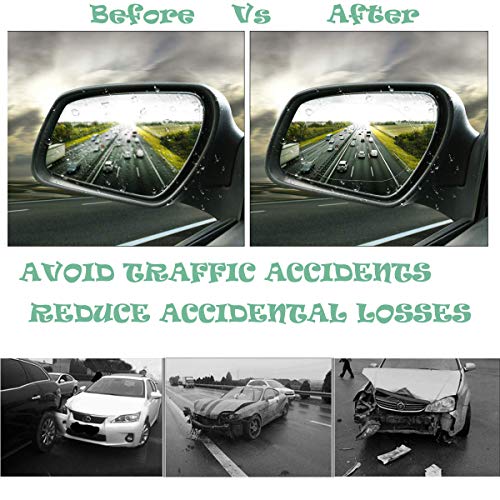 6PCS 3 Sizes Car Mirror Nano Film for Rear-View Mirror & Side Window, Anti-Fog Anti-Glare Anti-Scratch Anti-Mist Anti-rainwater HD Mirror Window Film Clear Protective Sticker for Safe Driving