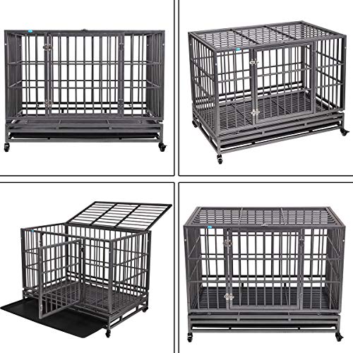 COZIWOW 37”/42.5” Heavy Duty Dog Kennels and Crates for Large Medium