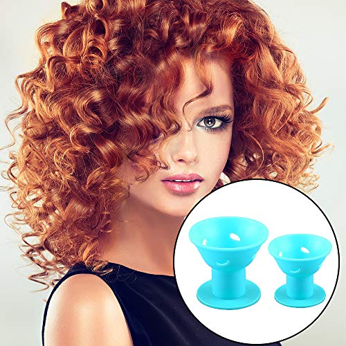 image for SIQUK 70 Pcs Hair Rollers Silicone Blue Hair Curlers Set Including 35 
