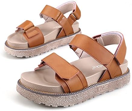 Bodave Womens Fashion Leisure Leather Summer Sandals Ladies Sandles Brown 40 8.5 D(M) US