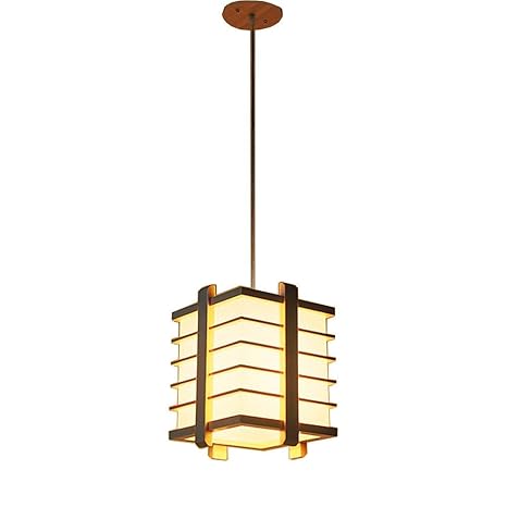 Modern Simple Solid Wood Creative Lattice Japanese Pendant Lamp