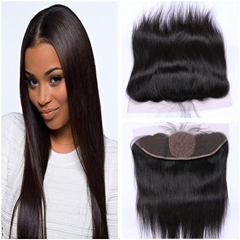 Derun Hair Best Quality 100% Virgin Brazilian Human Hair Silky Straight 10" 13x4 Natural Color ear to ear silk base lace Frontal Closure
