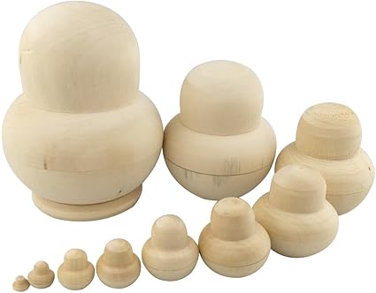 unpainted matryoshka dolls