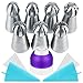 Russian Piping Tips -Cake Decorating Tips -Cake Decorating Supplies - 20 Baking Supplies Set - 7 Russian Ball Tips Sphere Ball Tips + 10 Disposable Bags + 1 Coupler + 2 Reusable Silicone Pastry Bag