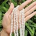 Adabele 1 Strand Real Natural Potato Round White Cultured Freshwater Pearl Loose Beads 7-8mm for Jewelry Making 14 inch fp3-78