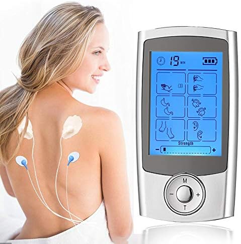AILIDA Cleared Rechargeable Tens Unit Pulse Stimulator, Pain Relief Impulse Mini Massager with 16 Massage Modes, Independent-Control A/B Channel and 8 Pads for Pain Management Back Pain and Rehabilitation