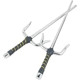 Superdo Octagon Metal Martial Arts Sai Multi Size（Black and Silver）