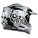 TCMT Dot Youth & Kids Motocross Offroad Street Helmet Black Skull Motorcycle Helmet White Dirt Bike Dirt Bike Helmet+Goggles+gloves (XL, black)