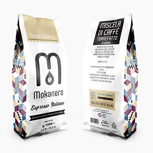 Mokanero - Italienischer Espresso - Mischung aus gerösteten und gemahlenen Kaffeebohnen - 1 kg
