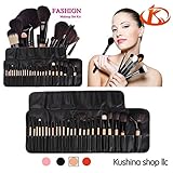 Kushina 24 Piece Pro makeup brushes Set,Premium Synthetic Makeup Brush Set - Foundation Eyeshadow Eyeliner Face Powder blush brush kabuki Cosmetics Brush Set,Wood color