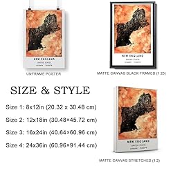 New England Map Poster, United States Map Art