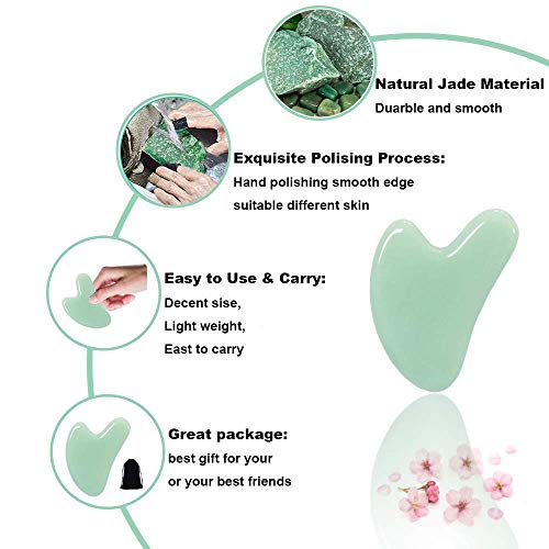 Ditind Gua Sha, Jade Stone Gua Sha Massage Tool, Guasha Tool for Face and Body Skin Massage. Gua Sha Set for Toxins… - Image 4