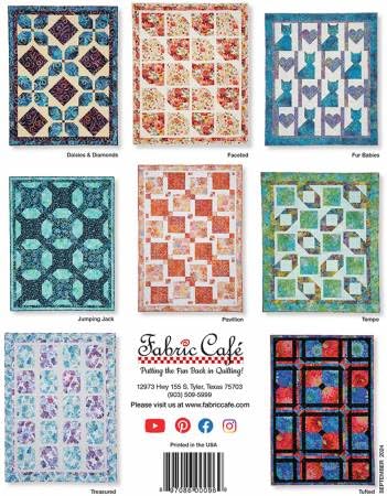 Fabric Cafe Double Focus 3-Yard Quilts - 8 Unique Dual Focus Fabric Quilt Patterns - Economical 3-Yard Method - Versatile Sizes - Clear Instructions