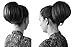 CAISHA Bun Hairpiece Ponytail With Butterfly Clip Hair Bun Bridal Hairstyle Hepburn Bun Scrunchie Straight Dark Brown Mix H414