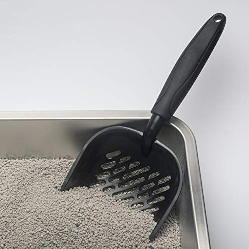 Metal Cat Litter Scoop With Long Handle, NonStick Scooper Solid Holder