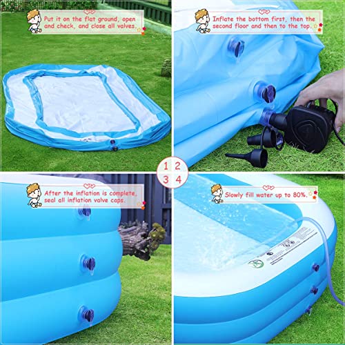 efubaby Inflatable Pool Kid Pools Inflatable Swimming Pool Toddler Pool Blow up Pools for Ages 3