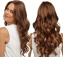 Dyed Chemical Fiber Women S Wig Black And Brown Highlights