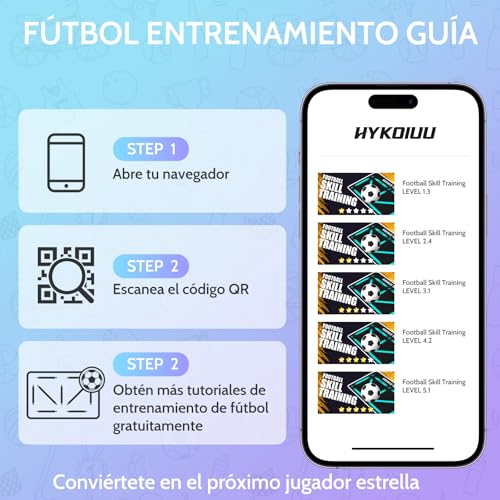 Football Training Mat with Videos for Ball Control and Dribbling | Non-Slip and Silent Children's Football Training Kit with Shooting Trainer and Carry Bag
