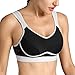 SYROKAN Women's High Impact Support Bounce Control Plus Size Workout Sports Bra Black/Grey 36DD