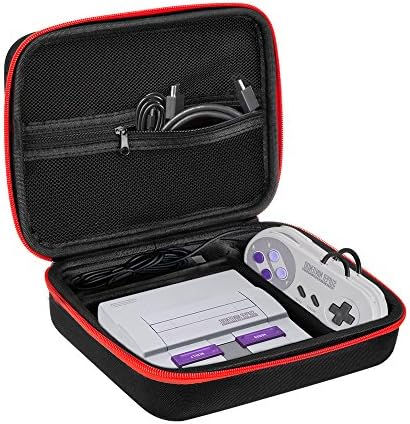 SNES Classic Mini Case,  ANTPO Hard Travel Carrying Case for SNES Classic Mini Console (2017), Fits for SNES Classic Mini Console, 2 Controllers and HDMI Cable