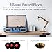 Vinyl Record Player, dodocool Vintage Turntable 3-Speed with Blue Tooth, Built in 2 Stereo Speakers, Vinyl to MP3 Converting/ RCA Line Out/ AUX / USB/ SD Input - Jean Style