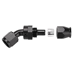 Podavelle 8AN PTFE Hose End Fitting 45 Degree Elbow