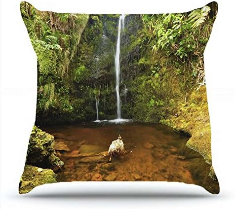Jarrod Throw Pillowcase 18x18 Inches Cotton Pillowcases Decorative Pillow Cover Case with Hidden Zipper Decor Cushion Covers - Nature Kohala Forest Reserve The Big Island Hawaii waterfall For Bedding