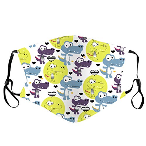 5 Pack Kids Reusable, Washable Facial Cotton Covering Children Face Shield for Cycling Travel Outdoors(Suitable Age: 7-15 Years Old) (5PC, 2-Color mixing)