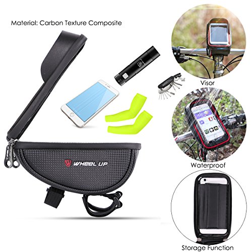Bike Phone Mount Bag, Wallfire Bicycle Frame Bike Handlebar Bags with Waterproof Touch Screen Phone Case - Thumbnail 2