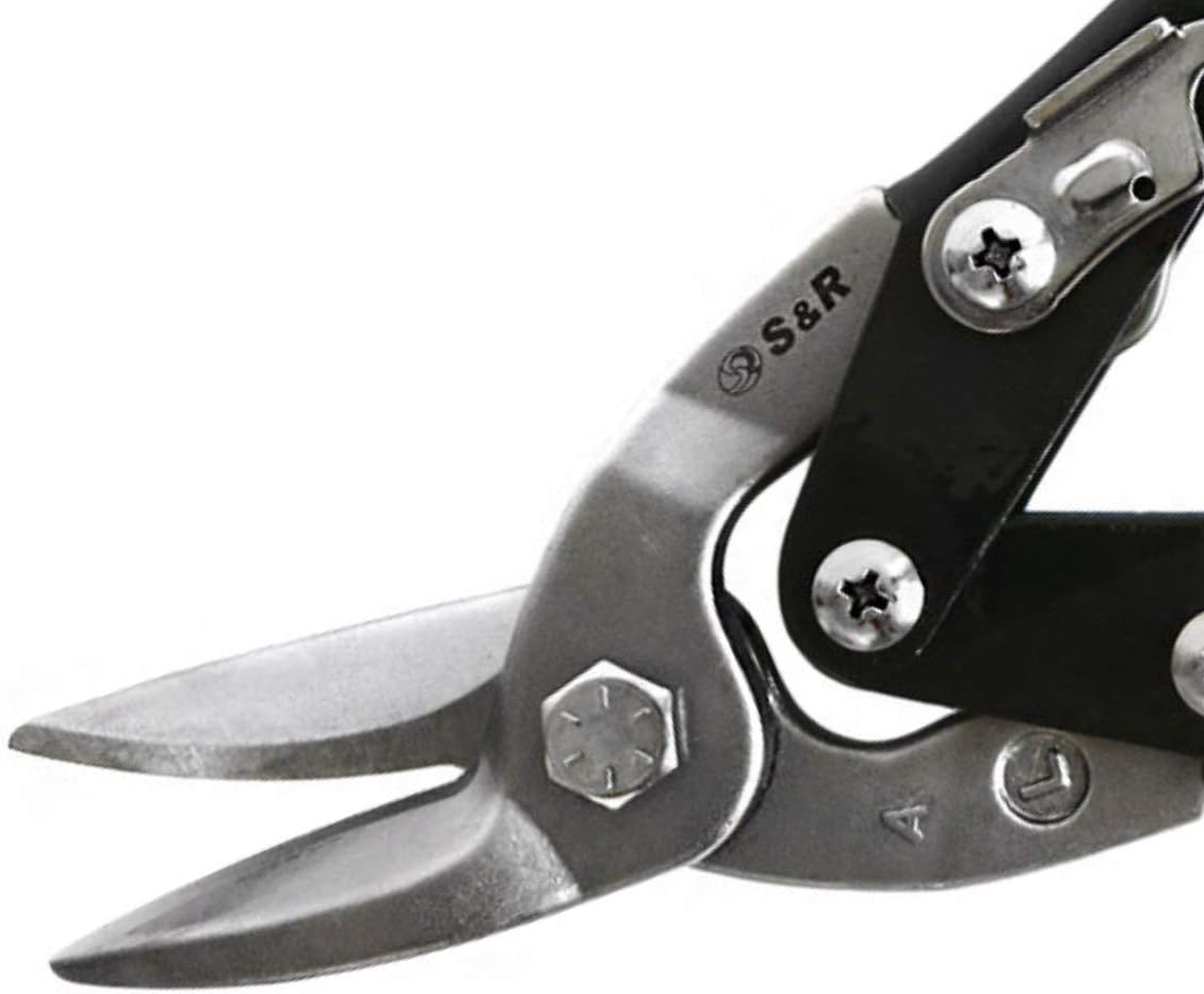 S&R Professional Aviation Tin Snips, 250mm - Straight Cut - Cr-Mo Steel - Universal Metal Shears for Cu Steel, INOX - HRC 60-62 - Image 4