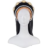 Willyacos Tudor French Hood Anne Boleyn Costume Headpiece Elizabethan Headwear Renaissance Tudor Hat Headdress Headband