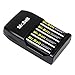 Mr.Batt 4 Bay NiMH AA AAA Smart Battery Charger with 4 Pack High Capacity AA Rechargeable Batteries