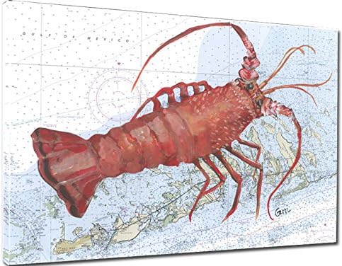 My Island Spiny Lobster on Florida Keys Canvas, 16 x 20