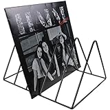 Record-Happy Vinyl Record Storage Holder Stand – Premium Vinyl Coated Metal Wire Rack Holds up to 50 Album Lp’s – Simple, Functional and Contemporary Display Concept Design for 12 inch Records