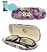 JAVOedge Cherry Blossom Print Eyeglass Clam Shell Style Case with Microfiber Glass Cleaning Cloth