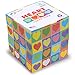 EARTHCUBE (Heart Design Blank White (Pen Hole) 3.5 Inch Note Cube (Not Sticky) Made in USA (Paper US or CAN) 100% Recycled 700 Tear-Off Pages (Not Loose) Fits Skinny Pen (10mm Pre-Drilled 80% Depth)
