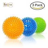 EETOYS Durable Dog Spike Ball, 3 Pack 2 1/3” Squeaker Spiky Ball Squeaky Dog Toy for Tooth Cleaning, Training, Play Fetch, Boring