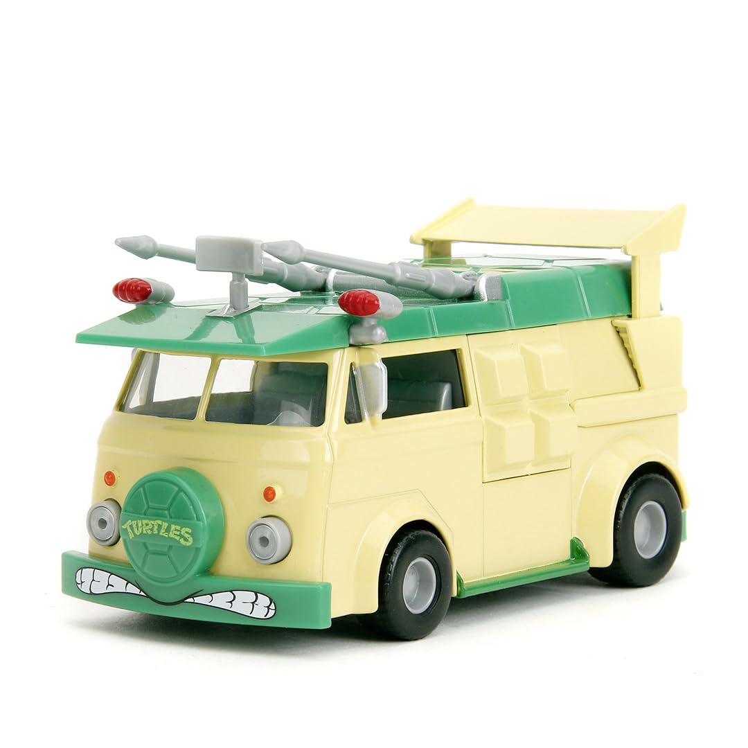 Jada Toys - Ninja Turtles Party Wagon Metal Model Car 1:32 Teenage Mutant Ninja Turtles Party Van Metal 13.5 cm for Fans and Children Aged 8+
