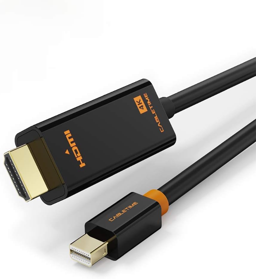 To Hdmi Cable Mini Dp To Hdmi Converter Mini Displayport 6 Feet Mac Mini 1 8m Microsoft Surface Pro 3 4 Etc Black 4k Hd Gold Plated Cord For Macbook Air Thunderbolt Adapter Cables Thunderbolt