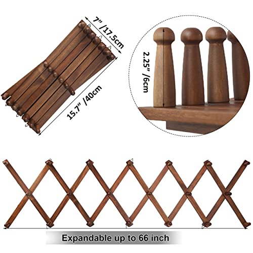 WEBI Accordion Wall Hanger,Expandable Wooden Coat Rack Wall Mounted