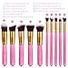 Makeup Brushes: iLoveCos Professional Cosmetic Brush Set for Liquid or Powder Foundation(10 Pieces Gloden Pink with Velvet Carry Bag)